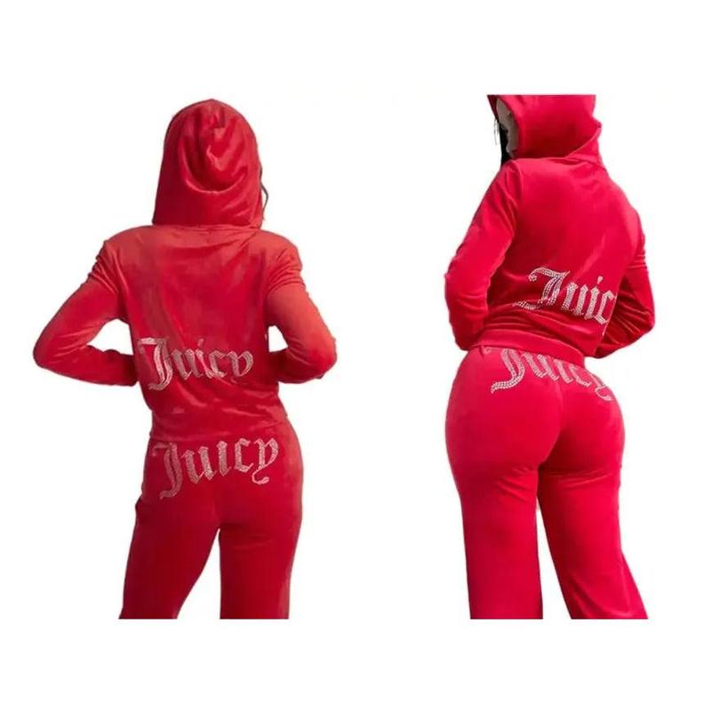 Women's  2-piece Sweatshirt and Pants with Diamonds Women's Drop