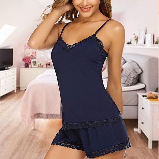 Avidlove Womenswear Cami Pajama Set Modal Sleepwear Lace Trim Short PJ Set with Shorts