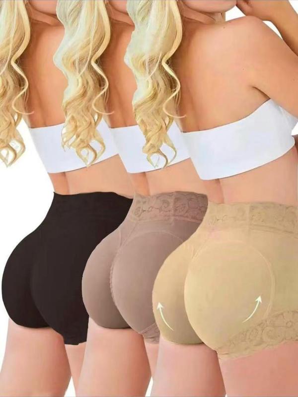 Women's Contrast Lace Hip Lifter Shapewear Shorts, Non-Slip Tummy Control Butt Lifter Shaper Boyshorts, Women's Shapewear Bottoms for Daily Wear Sexy