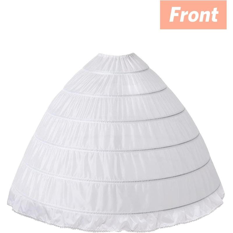 Hoop Skirt Crinoline Underskirt Petticoat for Women Ball Gown Bridal Tulle Underskirt Wedding Dress (4 Hoops White)