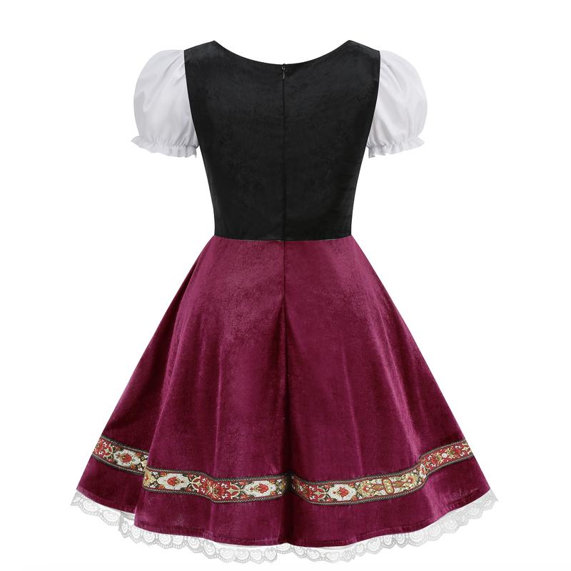 Women's Halloween German Bavarian Costume Velvet Dirndl Dress for Oktoberfest - Accessories, Womenswear  Adjustable Clothing Ribbon Style