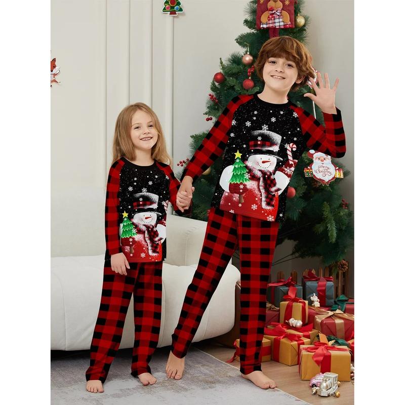 2024 Costume Snowman Print Family Matching Outfits Mother Kids Pajamas Set Baby Boys Girls Clothing Loose Soft Christmas Pyjamas