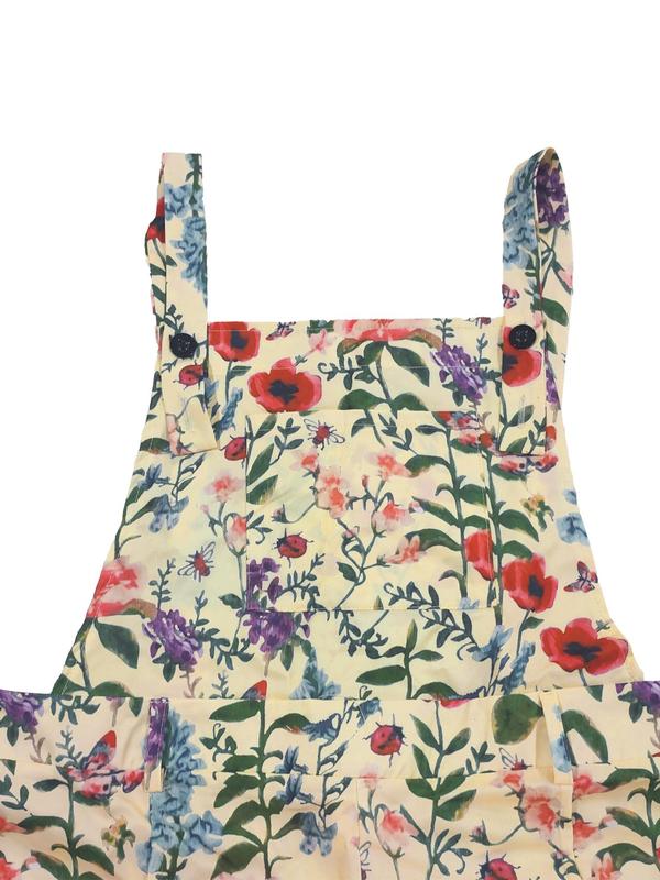  Floral Print Backless Cami Jumpsuit, Boho Sleeveless Wide Leg Jumpsuit for Beach Holiday Vacation, Overalls Jumpsuits, Women's Clothes for Summer