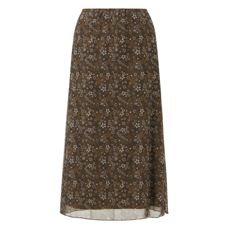 Women´s Casual Long Skirts, Floral Printed High Waist Simple Elegant Elastic Waist Skirts, Street Style Bottoms