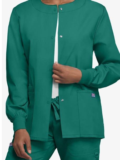 Cherokee Uniform Clothing Workwear Women's 3-Pocket Snap Front Scrub Jacket