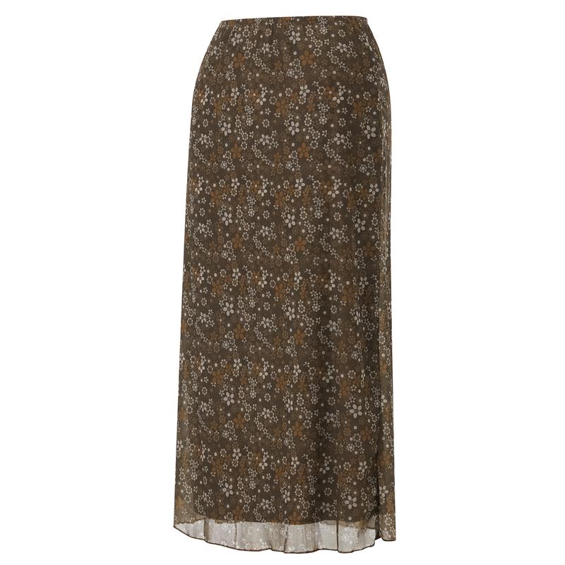 Women´s Casual Long Skirts, Floral Printed High Waist Simple Elegant Elastic Waist Skirts, Street Style Bottoms