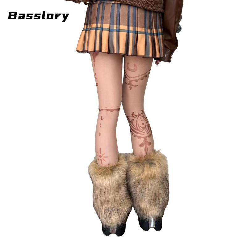 Women Faux Fur Leg Warmers Winter Warm Fuzzy Leg Warmer Boot Cuff Cover for Party Costumes Furry Boot Cover Womenswear Clothing