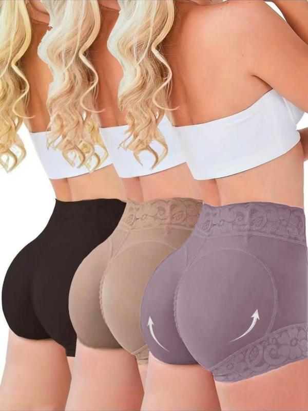 Women's Contrast Lace Hip Lifter Shapewear Shorts, Non-Slip Tummy Control Butt Lifter Shaper Boyshorts, Women's Shapewear Bottoms for Daily Wear Sexy