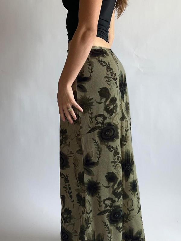 Women's Floral Print  Skirt, Boho Fashion Casual Long Skirt for Daily Holiday Vacation Wear, Ladies Bottoms for All Seasons