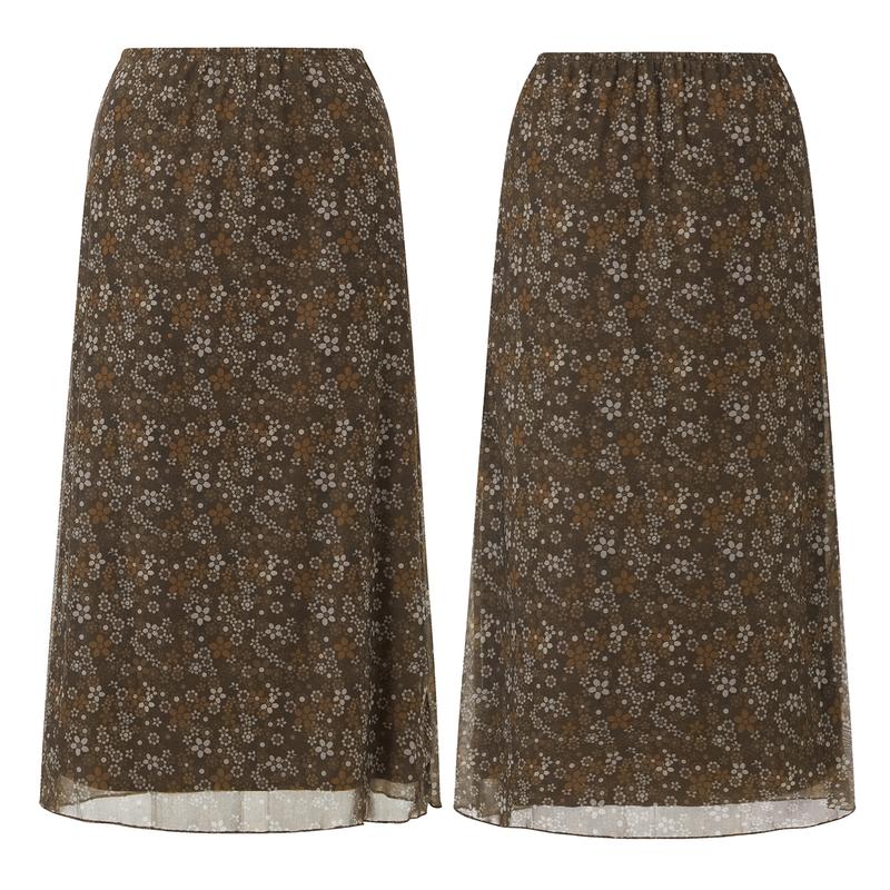 Women´s Casual Long Skirts, Floral Printed High Waist Simple Elegant Elastic Waist Skirts, Street Style Bottoms