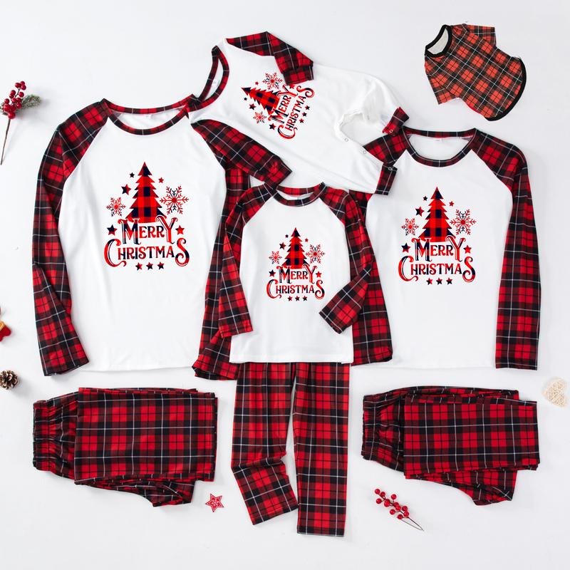 Family Matching Pajamas Christmas Jammies Clothes Cotton Holiday Sleepwear Sets Long Sleeve Pjs