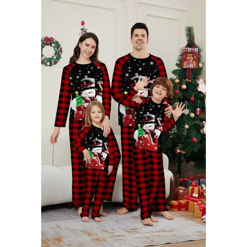 2024 Costume Snowman Print Family Matching Outfits Mother Kids Pajamas Set Baby Boys Girls Clothing Loose Soft Christmas Pyjamas