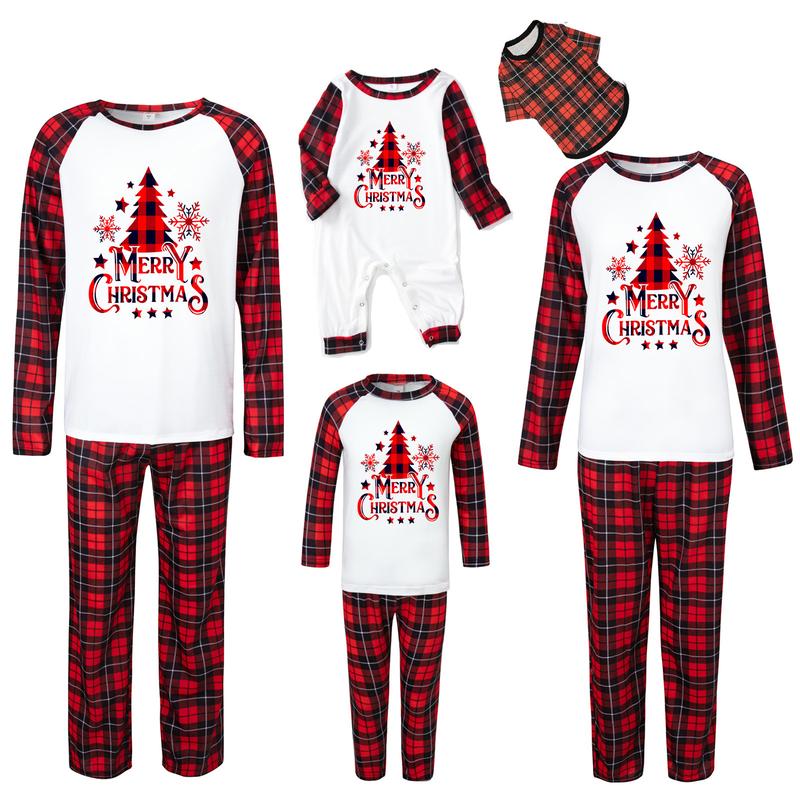 Family Matching Pajamas Christmas Jammies Clothes Cotton Holiday Sleepwear Sets Long Sleeve Pjs