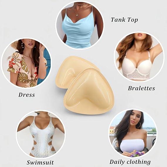 Double Side Sticky Inserts Push Up Bra, Adhesive Invisible Bra,Breathable Cotton Adhesive Bra, No Show Backless Strapless Bras for Backless Dress