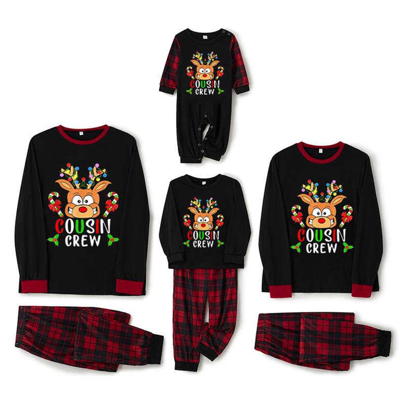 Family Christmas Pjs Matching Sets, Plaid Christmas Matching Pajamas Holiday Sleepwear for Adult Kids