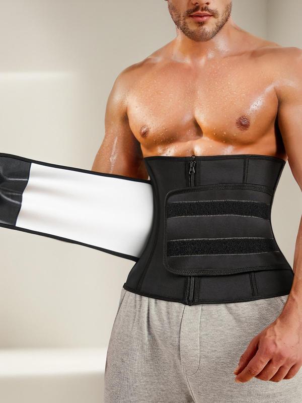 Men's Zipper Adjustable Waist Trainer, Casual Sweat Abdominal Sauna Shapewear Belt, Tummy Control Shaper for Men Abdominal Belt