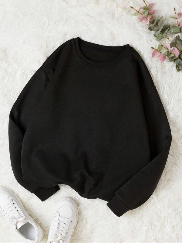 Womenswear Letter Print Round Neck Sweatshirt, Casual Comfort Long Sleeve Crew Neck Pullover for Fall & Winter, Sweatshirts for Women, Fashion Chic Womenswear, Women's Clothes for Daily Wear, Fall Tops, Earthtone Fallfreshness