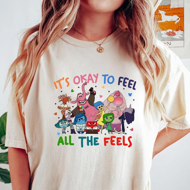 Today I Feel All The Feels Inside Out 2 Shirt sarcastic humor shirts T-Shirt Top Womenswear Underwear Lady Tshirt