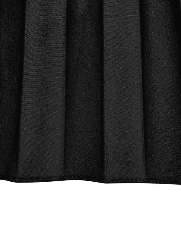 Women's Solid High Waist Pleated Skirt, Elegant Fashion A Line Long Skirt for Daily Outdoor Wear, Women Bottoms for All Seasons