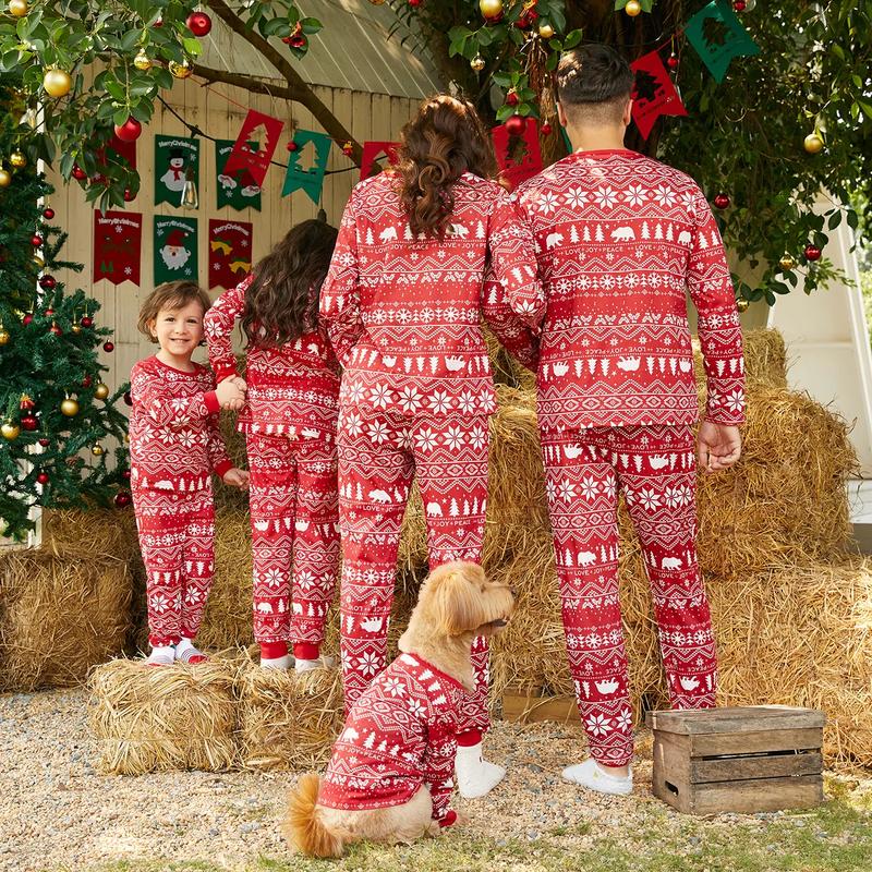 PatPat Traditional Christmas Print Family Matching Pajamas Sets (Flame resistant) 466732