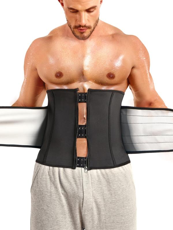 Men's Zipper Adjustable Waist Trainer, Casual Sweat Abdominal Sauna Shapewear Belt, Tummy Control Shaper for Men Abdominal Belt