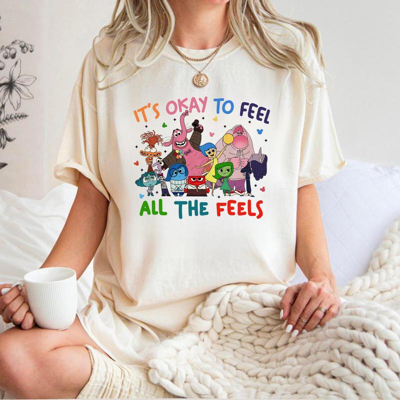 Today I Feel All The Feels Inside Out 2 Shirt sarcastic humor shirts T-Shirt Top Womenswear Underwear Lady Tshirt