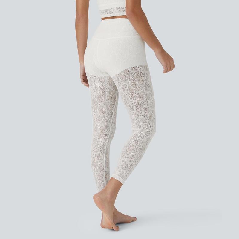 Halara High Waisted Crossover 2-in-1 7 8 Lace Casual Leggings