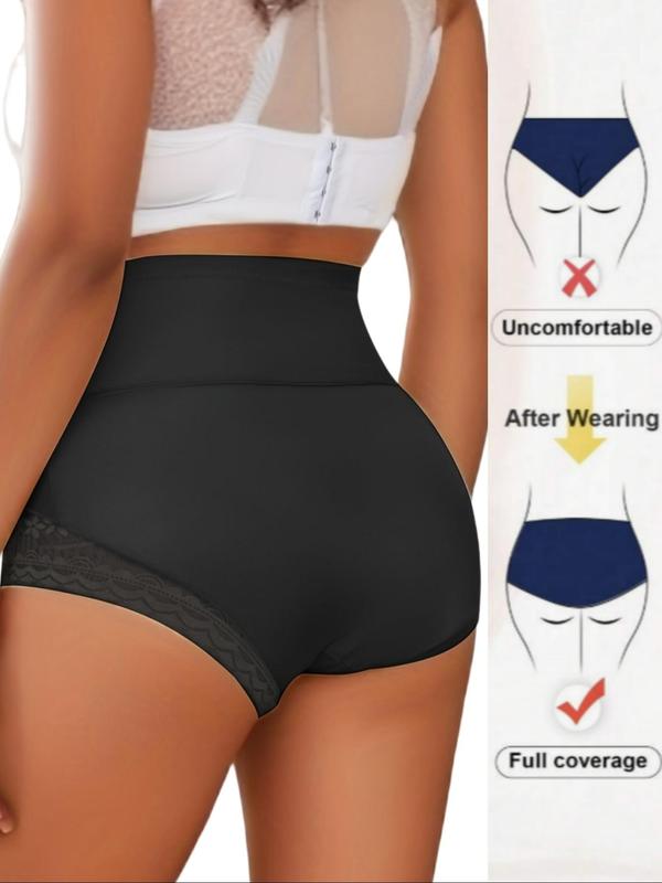 Women's Skin-friendly High Waist Lace Shapewear Boyshort Panties. Body Shapewear, Shapewear Bottoms for Daily Wear, Women's Shapewear Clothes for All Seasons