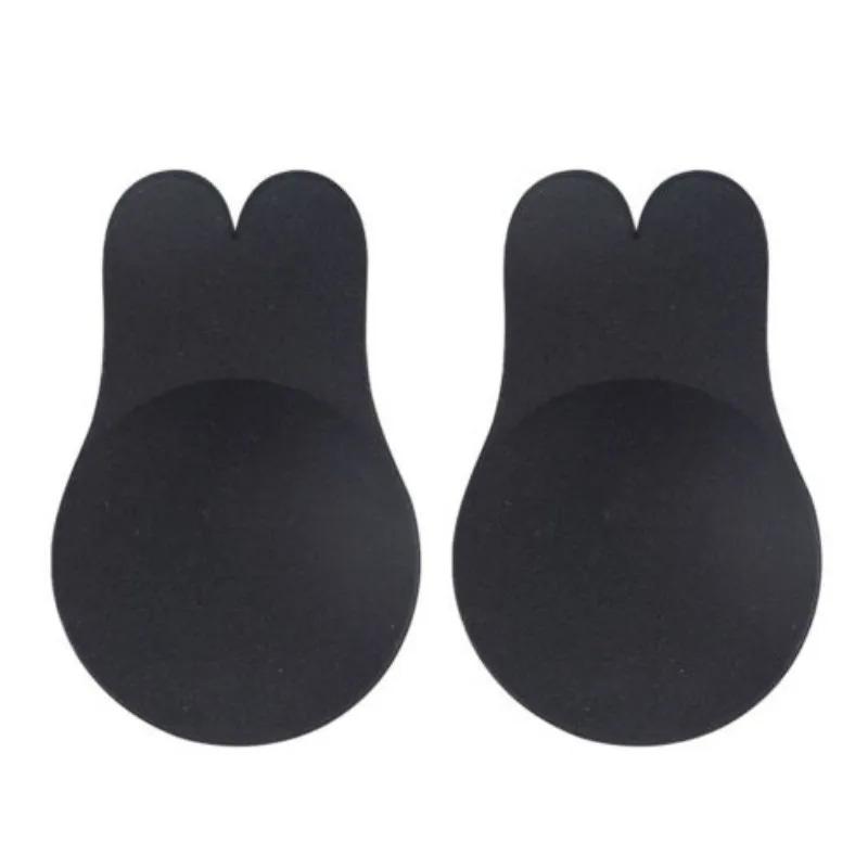 Women Push Up Bras Self Adhesive Silicone Strapless Invisible Bra Reusable Sticky Breast Lift Tape Rabbit Nipple Cover Bra Pads