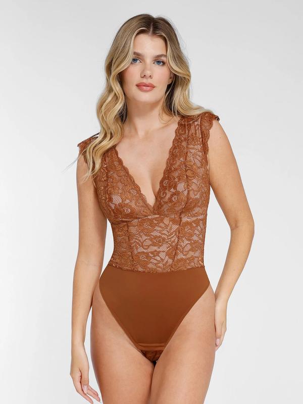 Popilush Lace Shapewear Bodysuit or Lace Trim Shapewear Skirt