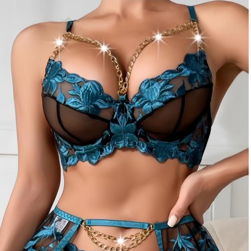 Women's Flower Design Lingerie Set for Underwear and Womenswear