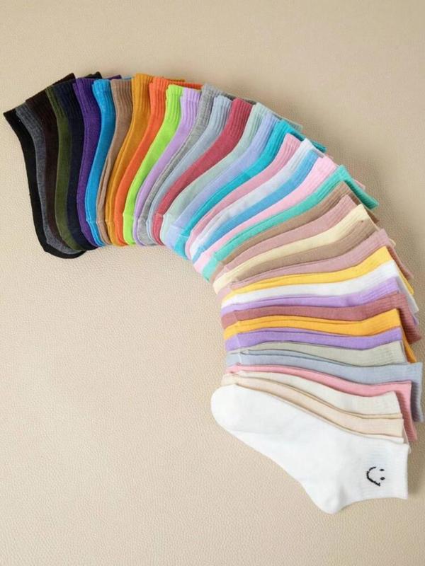 Random Women's Colorful Ankle Socks, 12 Pairs Casual Moisture Wicking Low Cut Socks, Soft Comfy Breathable Socks for All Seasons Daily Wear