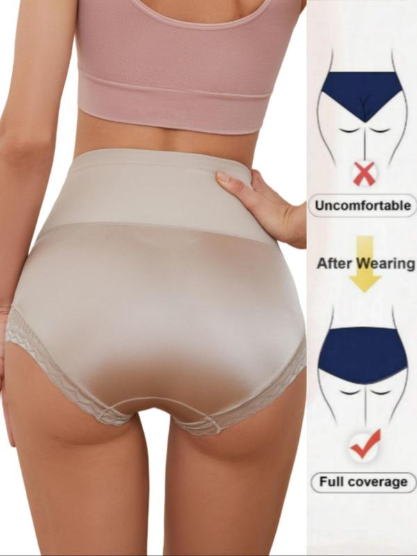 Women's Skin-friendly High Waist Lace Shapewear Boyshort Panties. Body Shapewear, Shapewear Bottoms for Daily Wear, Women's Shapewear Clothes for All Seasons