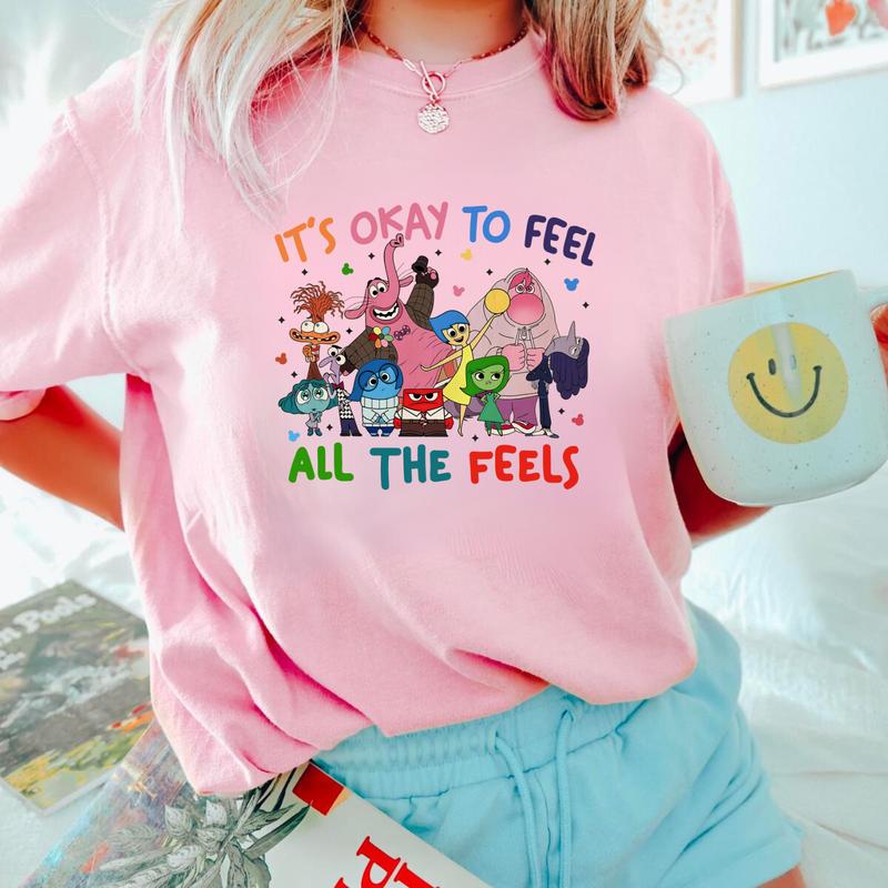 Today I Feel All The Feels Inside Out 2 Shirt sarcastic humor shirts T-Shirt Top Womenswear Underwear Lady Tshirt