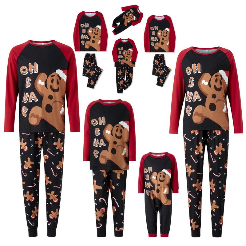 Gingerbread Man Print Christmas Pajamas for Family