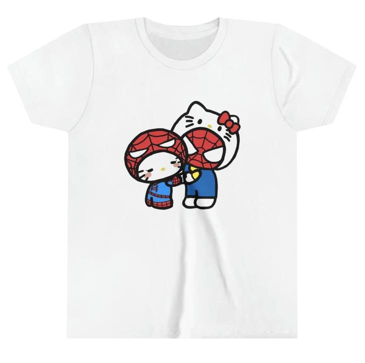 Menswear: Kitty Cute #Spiderman Couple Meme T-Shirt for Fans, Sweatshirt, #Hoodie, Comfort Colors - Top