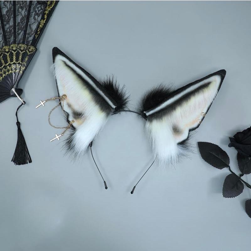 Faux Jackal Ear Heading Wolf Fox Cosplay Props Plush Hair Accessories Womenswear Clothes