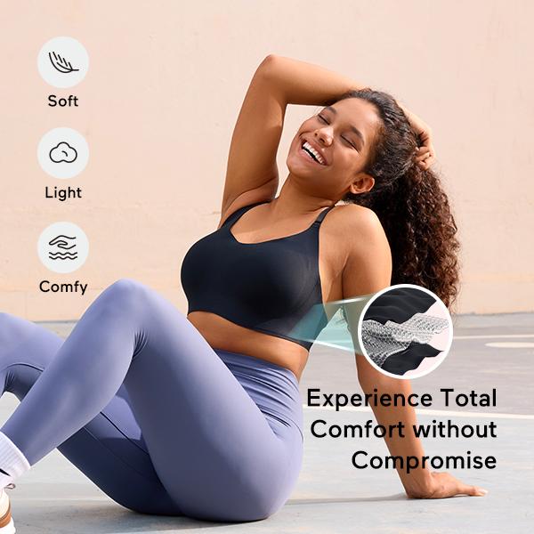 COMFELIE Seamless Bra Wireless with Support B-G Cups for Women, Lightly Lined Zero Gravity Sculpt Classic Everyday Bra GT007