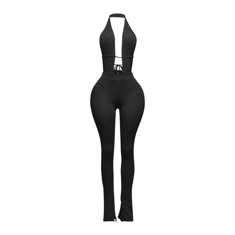 Halter open back bodysuit set Comfort Womenswear Comfort Womenswear