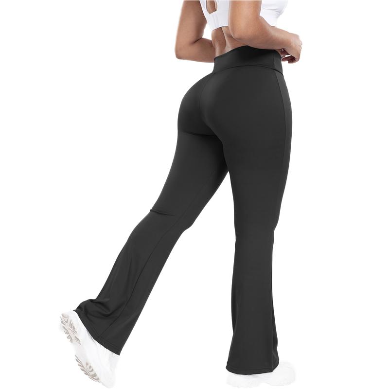 Women Flare Leggings Yoga Pants with Tummy Control High-Waisted Wide Leg Workout Pants Ladies Comfort Trouser Casual Fitness Leggings