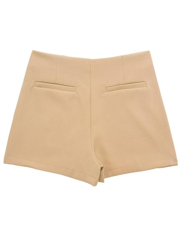 Women's 2 in 1 Asymmetrical  Skorts, Casual Solid Color Shorts for Summer, Ladies Bottoms for Daily Wear