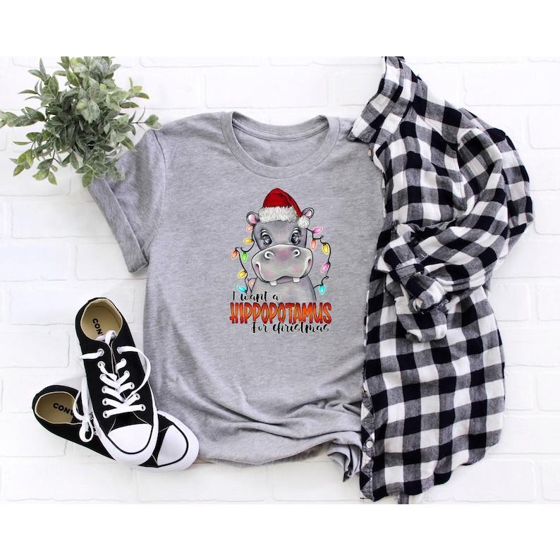 I Want A Hippopotamus For Christmas Shirt, Hippo Christmas Lights Shirt, Xmas Party Shirt, Family Christmas Shirt, Gift For Christmas C7RCR