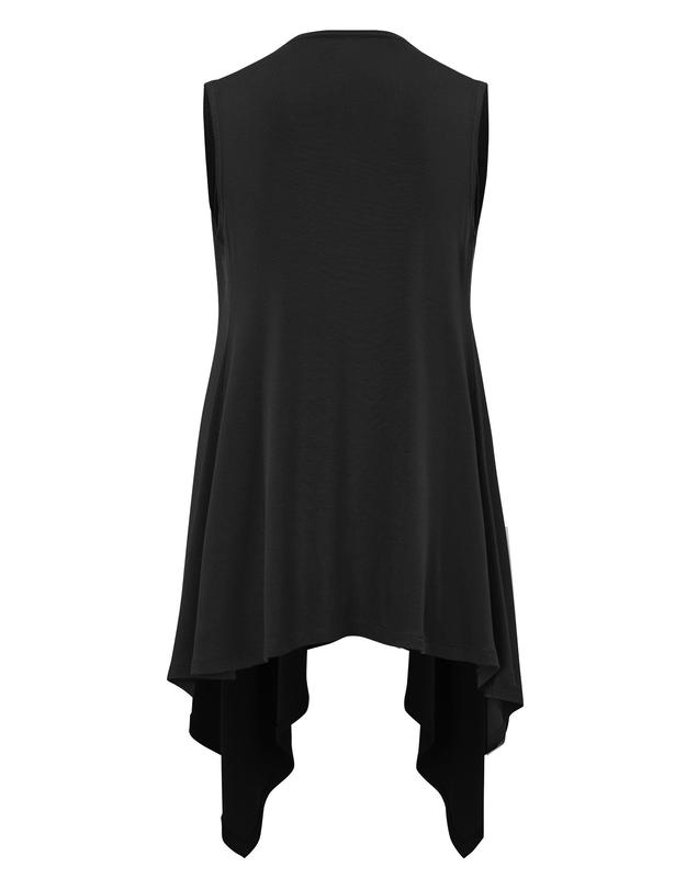 WSK1071 Women's Lightweight Sleeveless Open Front Drape Vest Cardigan