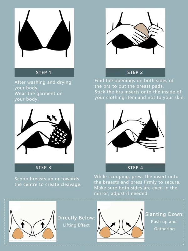 Double Side Sticky Inserts Push Up Bra, Adhesive Invisible Bra,No Show Backless Strapless Bras for Backless Dress Soft Womenswear