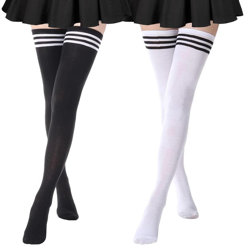 Extra Long High Thigh Socks Striped Over Knee Thin Tights Long Stocking