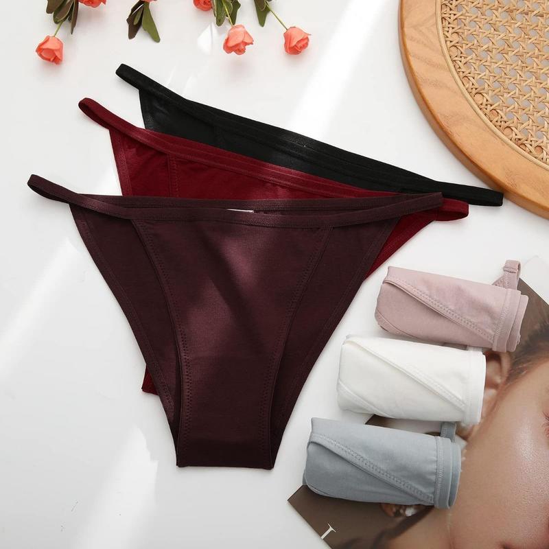 6Pcs Set Women's Bikini Panties Cotton Underwear Comfortable Ladies Briefs S-2XL for All Seasons Panty Womenswear Belt Bra Breathable Cute