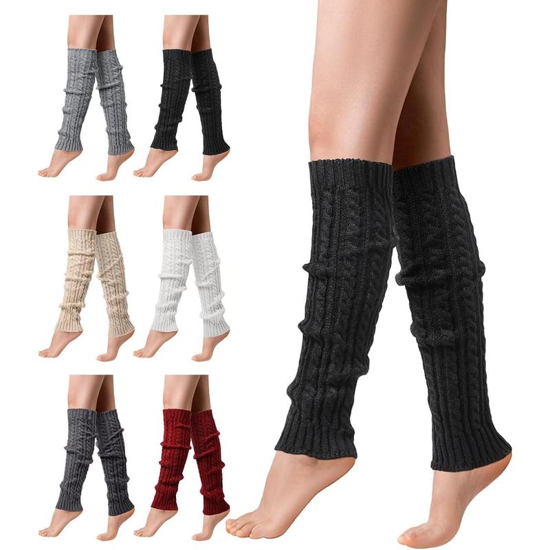 Leg Warmers - 6 Pairs Leg Warmers for Women for Winter, 80s Ribbed Knit Leg Warmer Winter Warm Long Boot Socks Womenswear Underwear