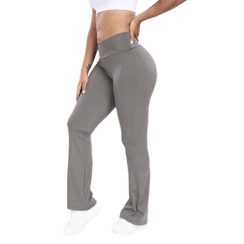 Women Flare Leggings Yoga Pants with Tummy Control High-Waisted Wide Leg Workout Pants Ladies Comfort Trouser Casual Fitness Leggings