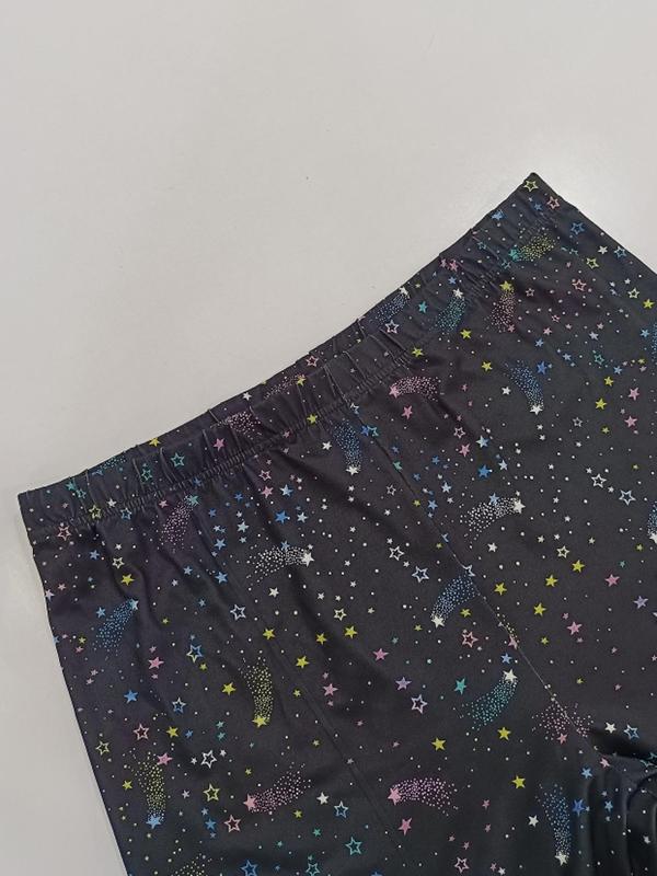  All Over Stars Print Leggings, Casual Comfy Elastic Waist Skinny Pants for Women, Women's Bottoms for Fall & Winter