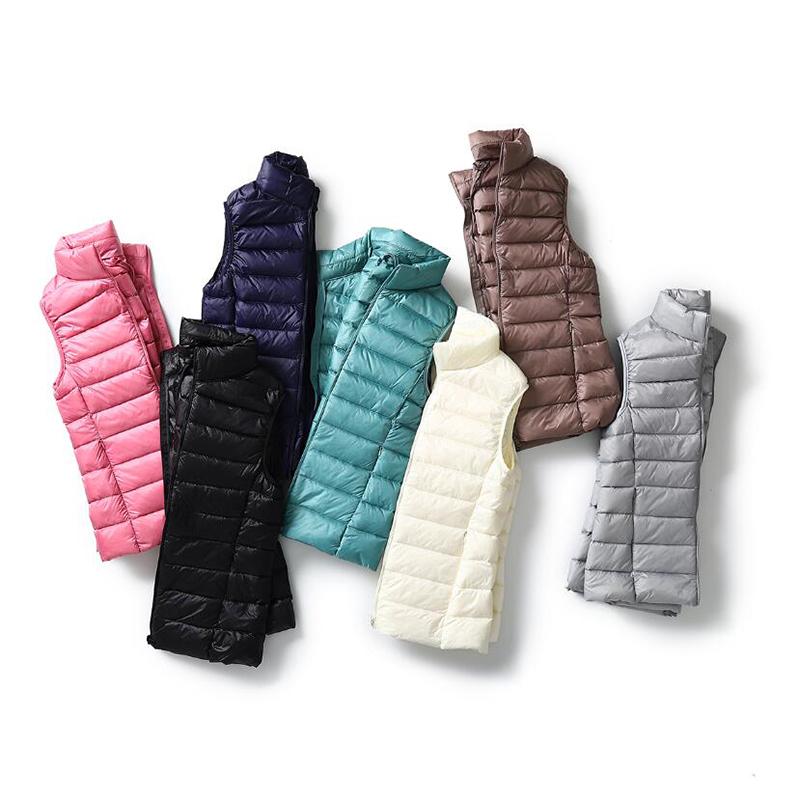 Autumn and Winter Down Vest Women's Short Ultra-light Duck Down Jacket Windproof Vest Warm Women's Sleeveless Jacket